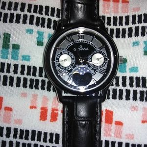 Grovana Unisex Moonphase swiss quarts Black watch